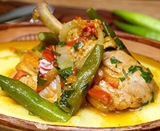Receita de Galinhada Caipira com Quiabo e Polenta de milho, aprenda como fazer uma galinhada caipira caseira aimples e fácil.