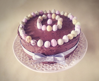 Chocolate fudge easter egg cake