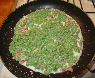 Spatzle verdi con farina mista (0+ mais)