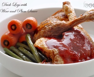 Duck Legs with Red Wine and Plum Sauce