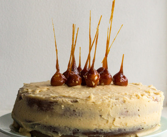 Salted Caramel Mud Cake with Caramel Spikes