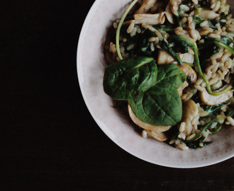 Risotto champignon & spinazie