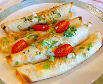 ...Cheddar and Spinach Green Onion Crepes