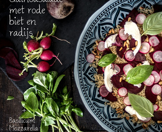 Recept quinoa salade met rode biet en radijs