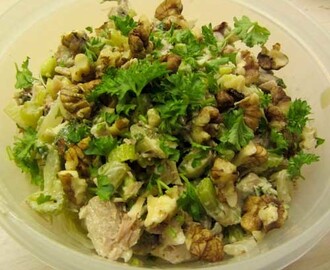 Restjes salade kip – bleekselderij