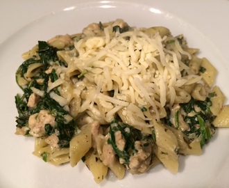 Heerlijke pasta met spinazie en roomkaas