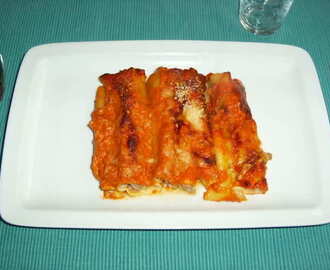 Cannelloni met gehakt en tomatensaus