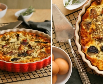 Cheesy roasted vegetable quiche (with video)