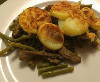 Shoarma, boontjes en aardappelen gegratineerd in de oven (fotoblog)