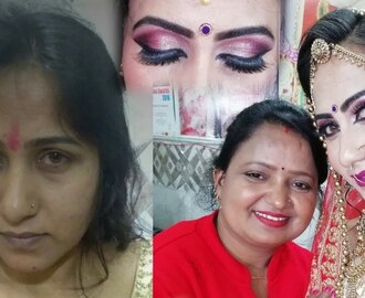 Real bridal makeup|| purple smoky eye makeup in hindi
