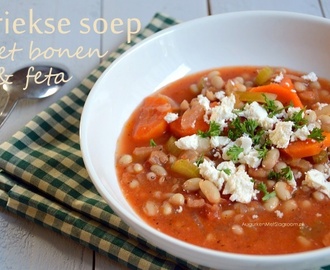 Griekse soep met bonen en feta
