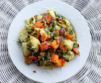 Pasta with Roast Butternut Squash and Spinach