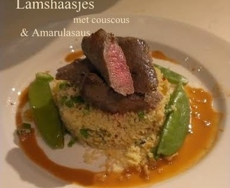 Lamshaasjes met couscous en Amarulasaus