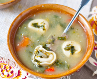 Spinach and Mushroom Tortellini Soup #SundaySupper