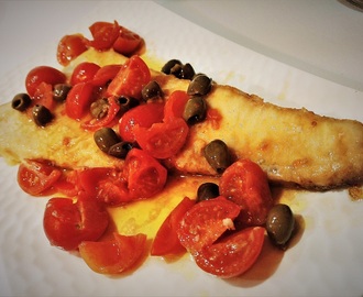 Pesce spada con pomodorini e olive taggiasche