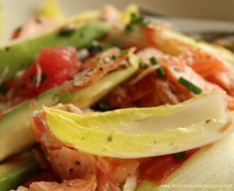 sałatka z łososia z grejpfrutem i awokado – power salad – salmon salad with grapefruit and avocado