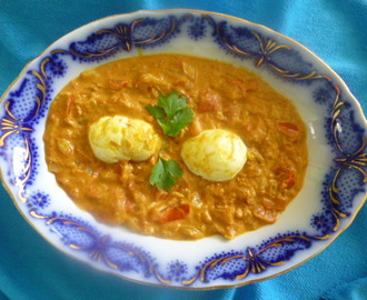 Äggcurry Madras – Kokta ägg i kryddig indisk sås