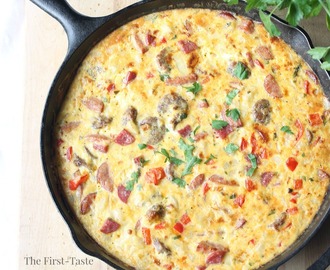 Three Meat, Egg, Cheese and Potato Breakfast Skillet