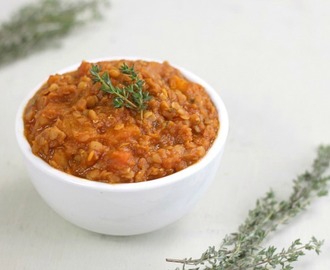 Butternut squash and red lentil stew