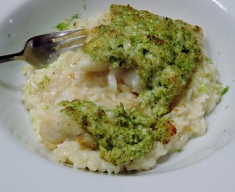 Heilbot met broccoli-gratin en venkel-risotto