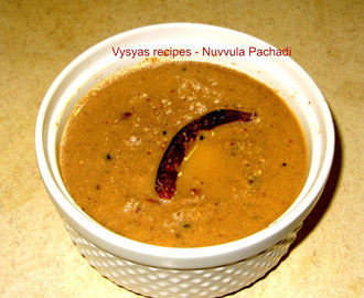 Nuvvula pachadi - Ellu pachadi - For Idli dosa  and pongal - Til ki Chutney