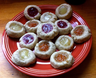 Earl Grey Thumbprint Cookies with Lemon Curd, Raspberry Jam, or Peach Butter