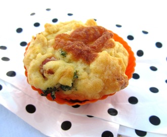 Muffin Salgado com Brócolis, Queijo e Presunto