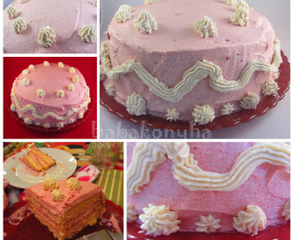Rózsaszín mandulás (csajos) torta a fruktóz- és tejmentes diéta szerint