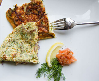 Smoked Salmon, Dill, and Red Onion Omelette