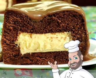 Bolo de Chocolate com Mousse de Maracujá - veja como fazer o recheio quadrado