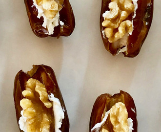 dates filled with goat cheese and walnuts