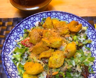 Kip-rijst salade met oosterse dressing