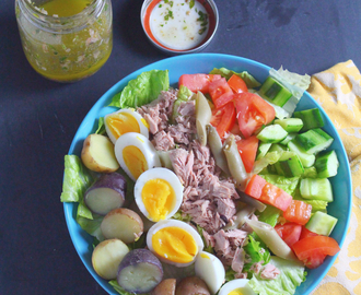 Tuna and Egg Salad with French Vinaigrette Dressing