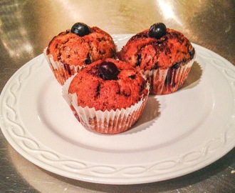 Muffin blauwe bes met pure chocolade zonder extra suiker