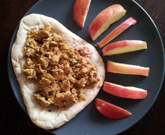 Indian Spiced Scrambled Egg Naan Wrap