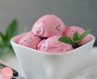 Yoghurtijs Framboos met Munt (Frozen Yoghurt)