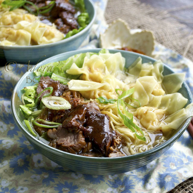 PRAWN WONTON AND BEEF NOODLE SOUP