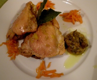 Pollo in umido con porro, capperi e limone/Stewed Chicken with Leek, Capers and Lemon