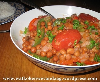 Recept: Bruine bonen met paprika en paddenstoelen