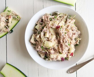 Super healthy tonijn salade met kappertjes en kiemen