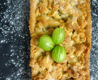 Gooseberry & almond tray-bake...