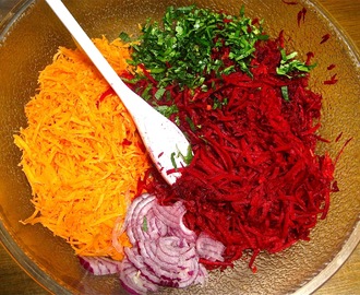 Beet Slaw with Tahini-Ginger Dressing