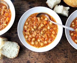 A Pantry-Clearing, Belly-Warming Lentil and Chickpea Soup