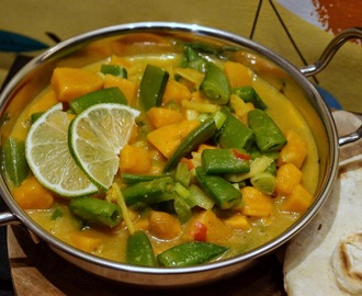 Caribbean style sweet potato curry with chilli roti bread