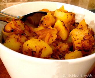 Yellow Curried Potatoes with Mustard Seeds and Onions