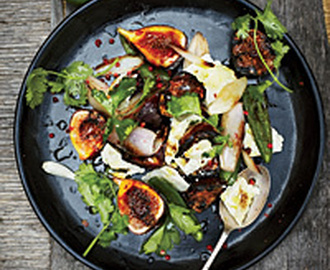 Fresh Fig Salad with Feta and Blistered Jalapeños