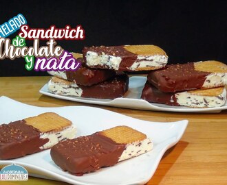 Maxibon casero – Sándwich helado de nata y chocolate
