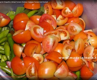 Eggplant Tomato Chutney Making for Chapathis | Brinjal Tomato Chutney | Vankaya Tomato Roti Pachadi