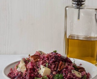 Salade van quinoa, geroosterde bietjes en pecannoten