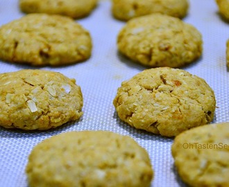 Sugar Free Anzac Biscuits – Whole wheat Sugar Free Oat Coconut Cookies
